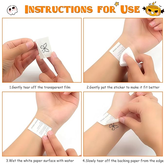 12 Sheet Halloween Face Temporary Tattoos For Kids And Women Adult, Waterproof Makeup Speckle Spider web Pumpkin Bat Ghost Facetattoo Stickers Halloween Party Decorations