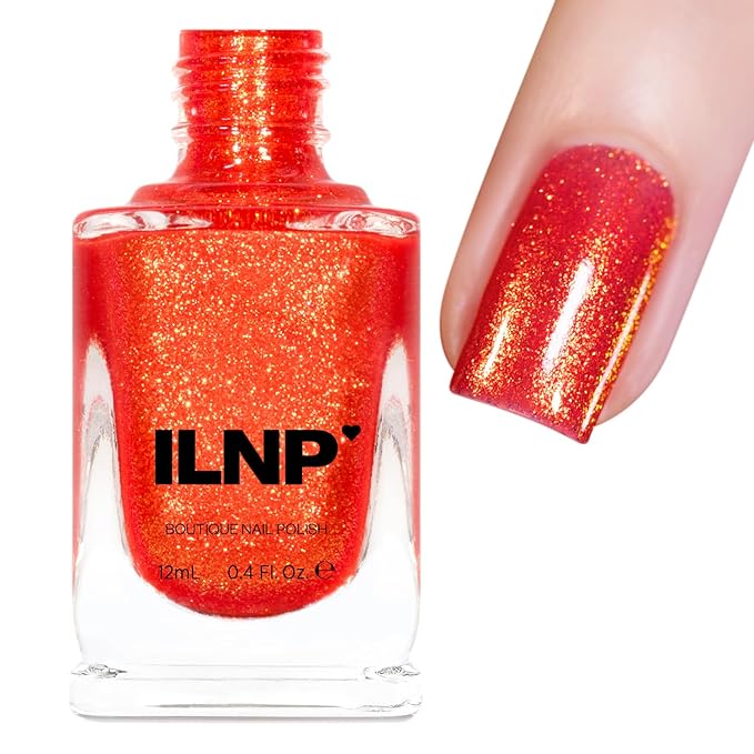 ILNP Melody - Fiery Orange Shimmer Nail Polish