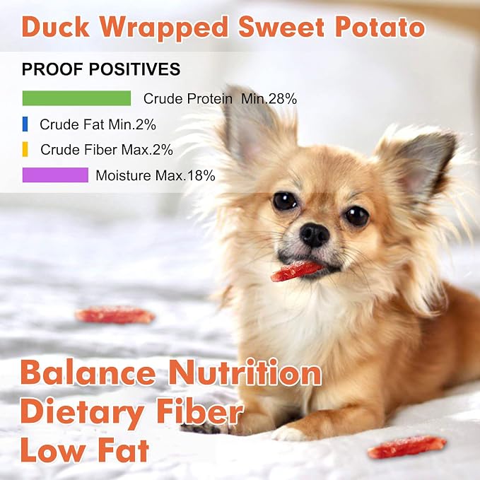 MON2SUN Dog Treats, Rawhide-Free Duck Wrapped Sweet Potato, 25 oz | Rawhide-Free, Soft & Chewy, Great for Training, No Artificial Colors, for All Breeds