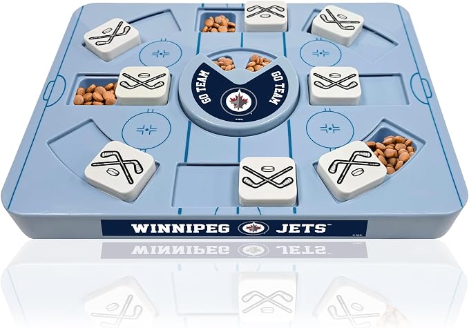 Pets First NHL Winnipeg Jets Large Puzzle Toy, New Size, Interactive Dog Treat & Slow Feeding Toy