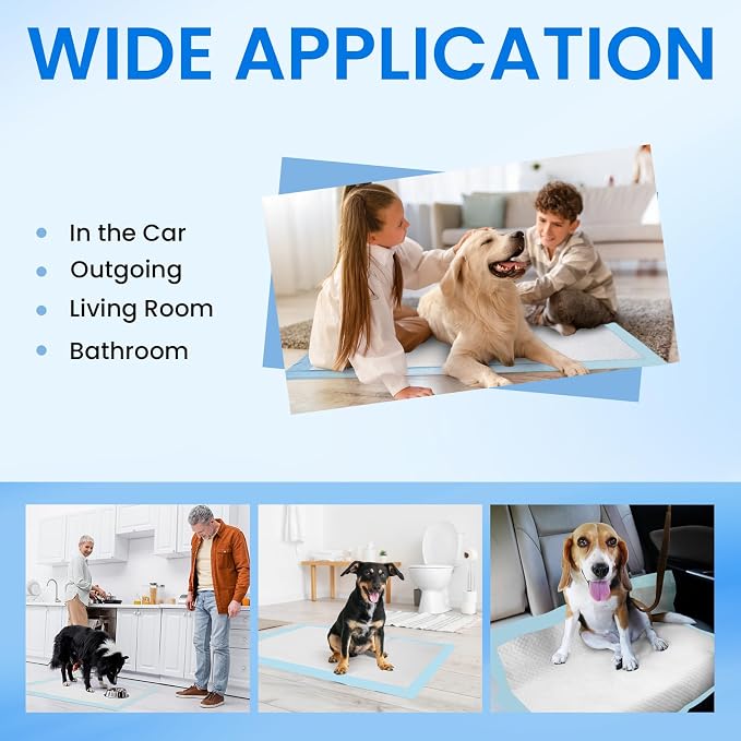 Dog Pee Pads 22"x23", Pee Pads for Dogs, Disposable Puppy Pads Pet Training Pads Super Absorbent Leak-Proof Quick Drying Pee Pads (90 Count)