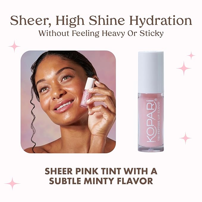 Kopari Tri-Peptide Lip Cloud, Infused with Ceramides & Hyaluronic Acid, Visibly Softens, Smooths, and Plumps Lips, Locks in Moisture & Hydration
