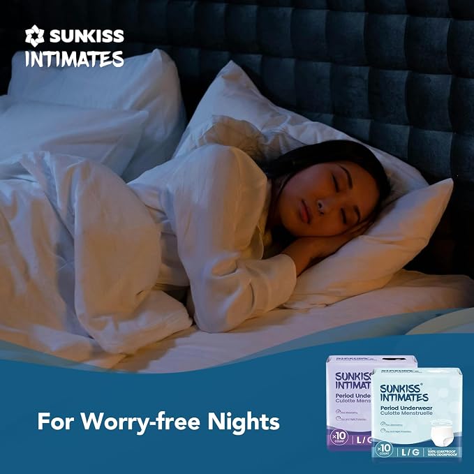 Disposable Period Underwear for Women with Heavy Flow, Low-Rise Unscented Postpartum Essentials, White, XLarge, 10 Count