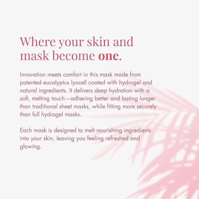KOCOSTAR PDRN Hydrogel Melt Mask | Patented Eucalyptus Lyocell Mask | Formulated with PDRN and Rose Water | Firming Care | Hypoallergenic, Korean Skin Care, 4 pack