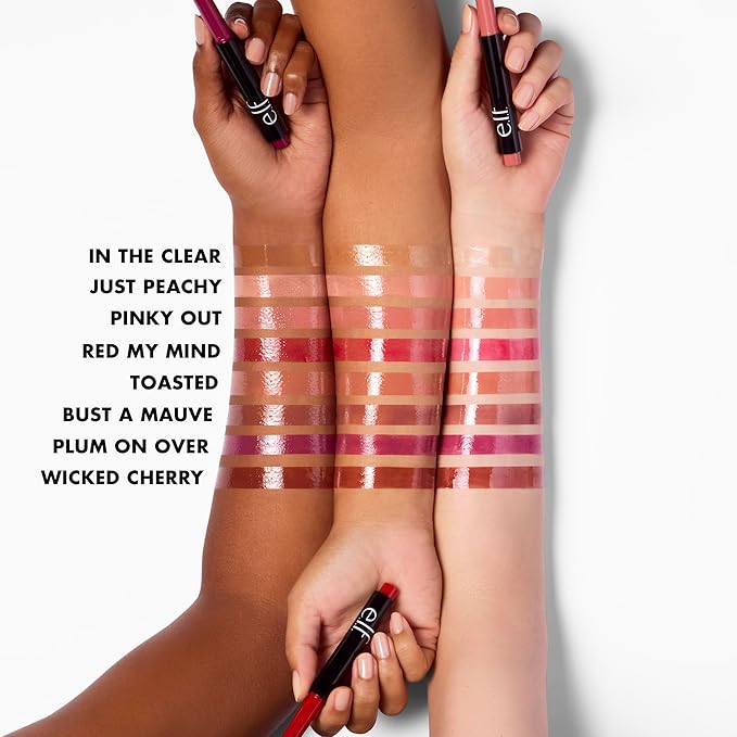 e.l.f. Pout Clout Lip Plumping Pen, Nourishing Lip Balm For Sheer Color & Shine, Plumps & Moisturizes, Vegan & Cruelty-Free, Red My Mind