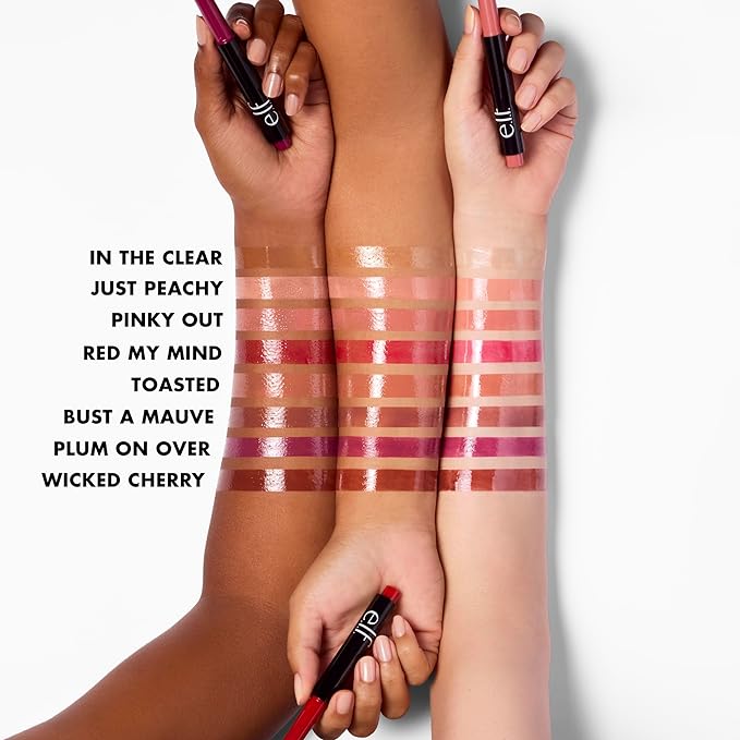 e.l.f. Pout Clout Lip Plumping Pen, Nourishing Lip Balm For Sheer Color & Shine, Plumps & Moisturizes, Vegan & Cruelty-Free, In The Clear