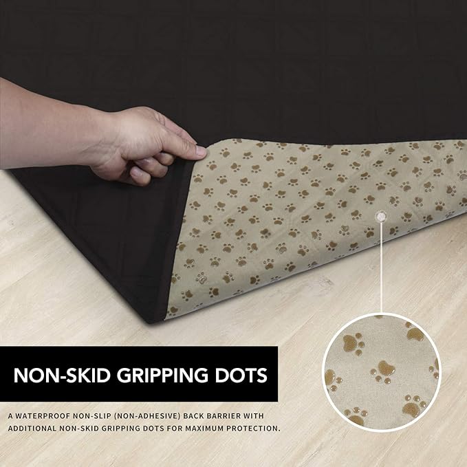 Easy-Going Waterproof Dog Bed Cover, Non-Slip Pet Blanket, 96x82in, Black | Leakproof Couch Cover, Machine Washable Furniture Mattress Protector, Soft Sofa Mat For Dogs, Pet Friendly