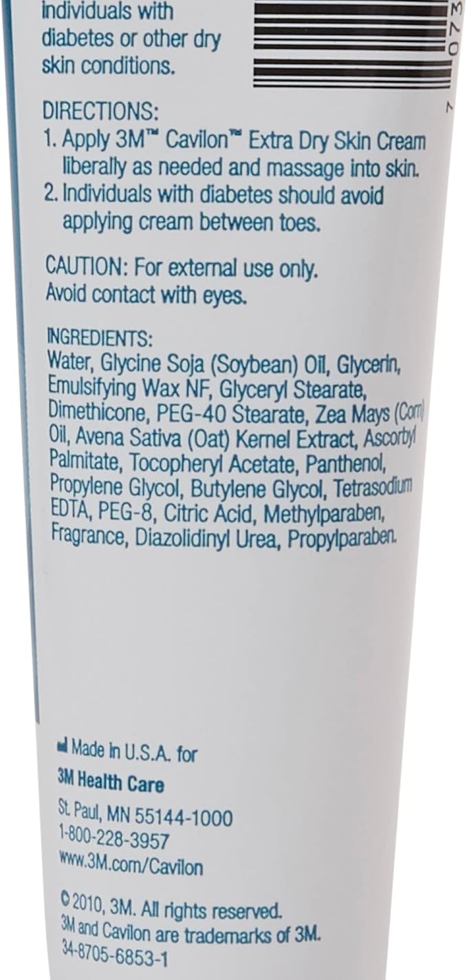 Cavilon 3M Cream For Extra Dry Skin, Scented, Contains Glycerin/Dimethicone, 1 Count