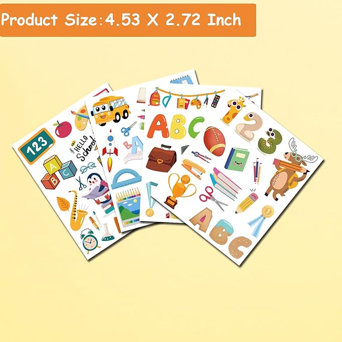 Welcome Back to School Temporary Tattoos for Kids Teacher - 200 Styles Back to School Tattoos for Girls Boys Class School Party Supplies Gifts Decoration