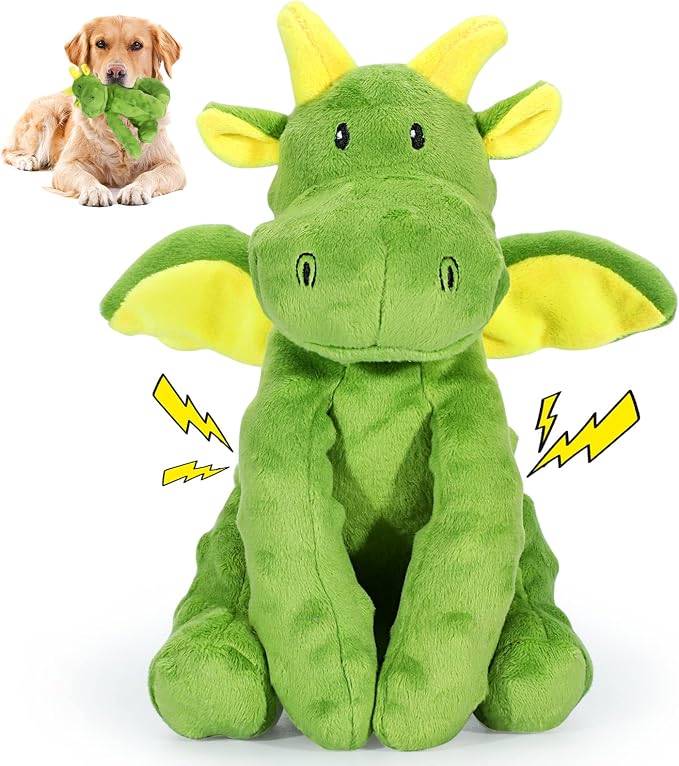 Letsmeet Squeaky Dog Toy with Crinkle Paper, Soft Puppy Teething Toys to Relieve Boredom, Interactive Plush Chew Toys for Small & Medium Dogs
