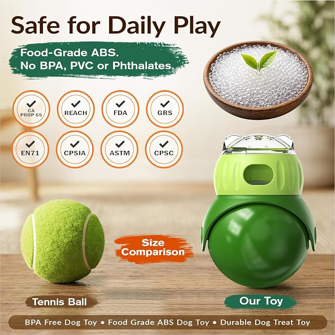 KADTC Wobble Treat Dispensing Ball, Slow Feeder & Puzzle Toy for Small Dogs