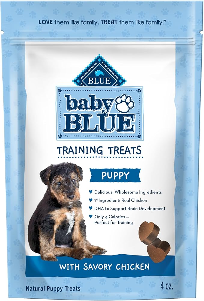 Blue Buffalo Baby BLUE Savory Chicken Puppy Training Treats, 4 oz | Tender Bite-Sized Morsels, Real Chicken #1 Ingredient, with DHA for Cognitive Development