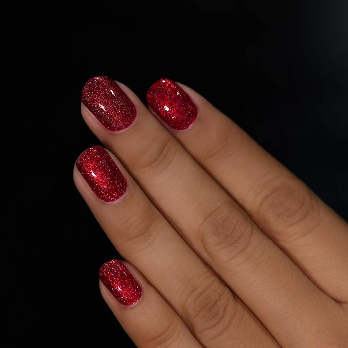ILNP Say Love - Ruby Red Holographic Nail Polish, Chip Resistant, 7-Free, Non-Toxic, Vegan, Cruelty Free, 12ml