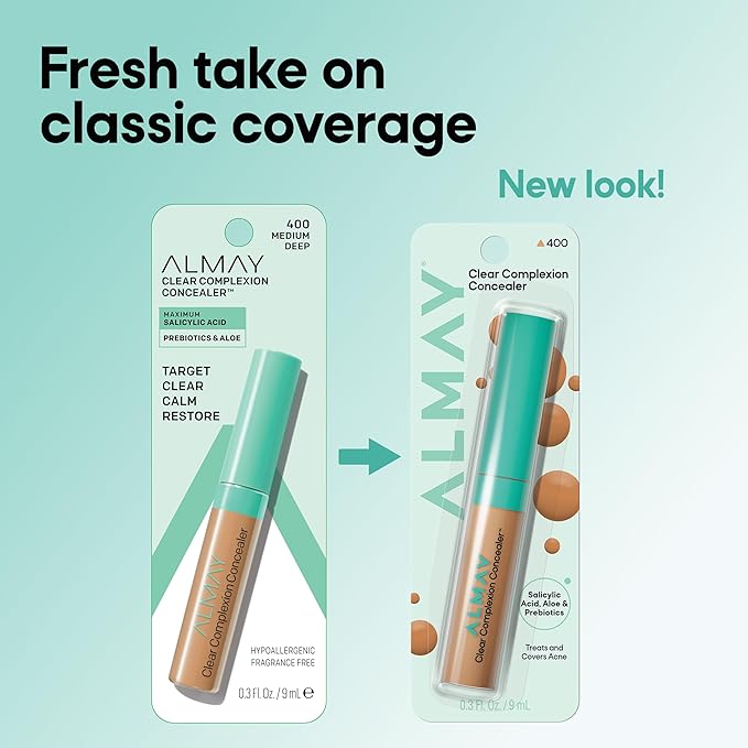 Almay Clear Complexion Concealer, Cruelty-Free Makeup for Acne-Prone Skin, Non-Comedogenic, Vegan, Hypoallergenic, 050, 0.3 fl oz