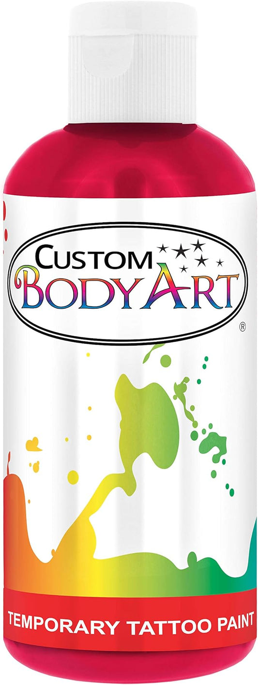 Custom Body Art Pink Airbrush Body Paint 8oz - Alcohol-Based, Waterproof, Body Paint for Adults, Cosplay, Temporary Tattoos