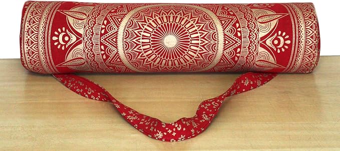 ICC Black Gold Mandala Full-Zip Exercise Yoga Mat Carry Bag Gym Beach Pilates Carrier Bags Hippie Mandala Indian Cotton Bag