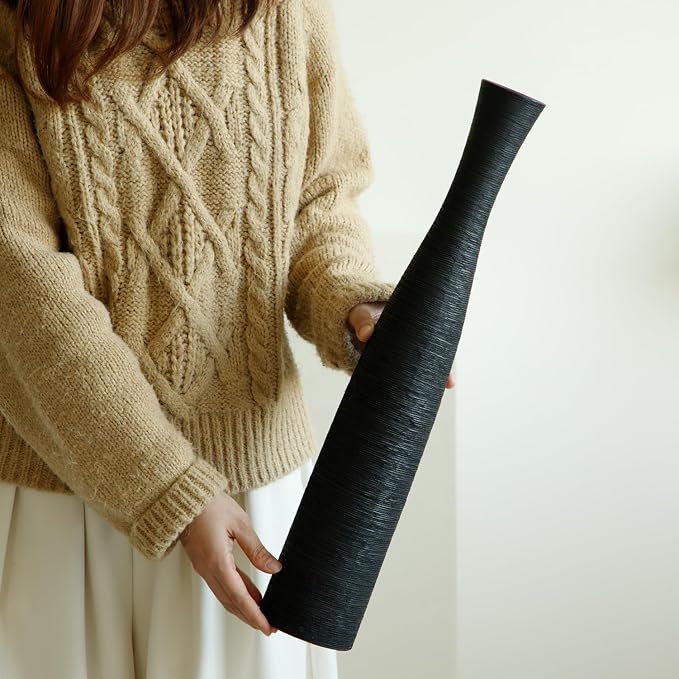 Ceramic Flower Vase, 19.7" Tall Floor Vase Modern Rustic Farmhouse Decor | Tall Skinny Decorative Vases for Home Decor, Pampas Grass, Living Room, Office, Fireplace Bedroom Decoration