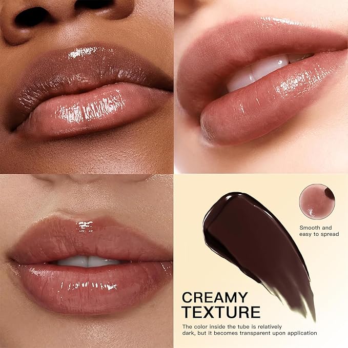 Sheer Black Cherry Lipstick & Mascara Set – Hydrating Tinted Lip Balm & Volumizing Black Eyelash Makeup Kit – Natural Berry Shade for All Skin Tones