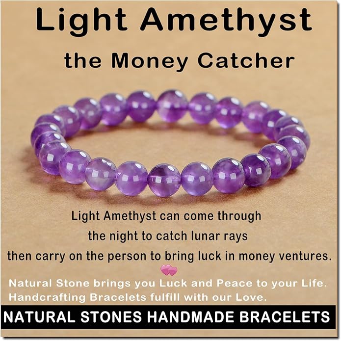 AD Beads Handmade Gemstone Stretch Elastic Bracelet Crystal Healing Reiki Nature's Beauty and Spiritual Essence Unisex