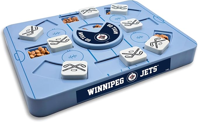 Pets First NHL Winnipeg Jets Large Puzzle Toy, New Size, Interactive Dog Treat & Slow Feeding Toy