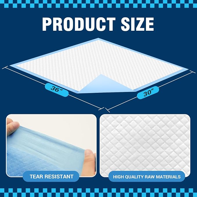 VJJ Dog Pads 100 Pack 30"x35", Dog Pads Extra Large for Pets, Disposable Large Pee Pads for Doggy & Puppy Training Pads, Piddle Pads for Indoor, Outdoor Use