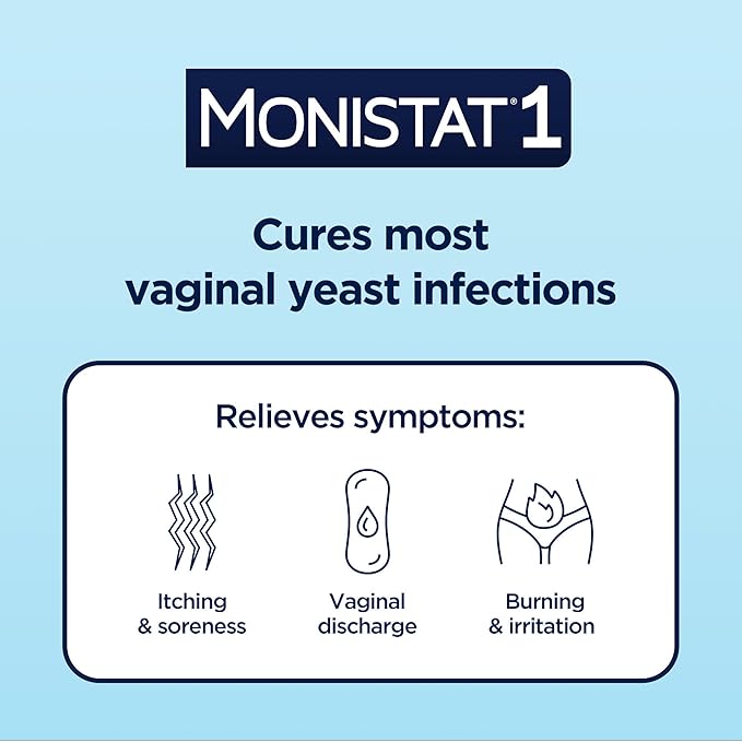 MONISTAT 1-Dose Yeast Infection Treatment, 1 Ovule Insert & External Itch Cream