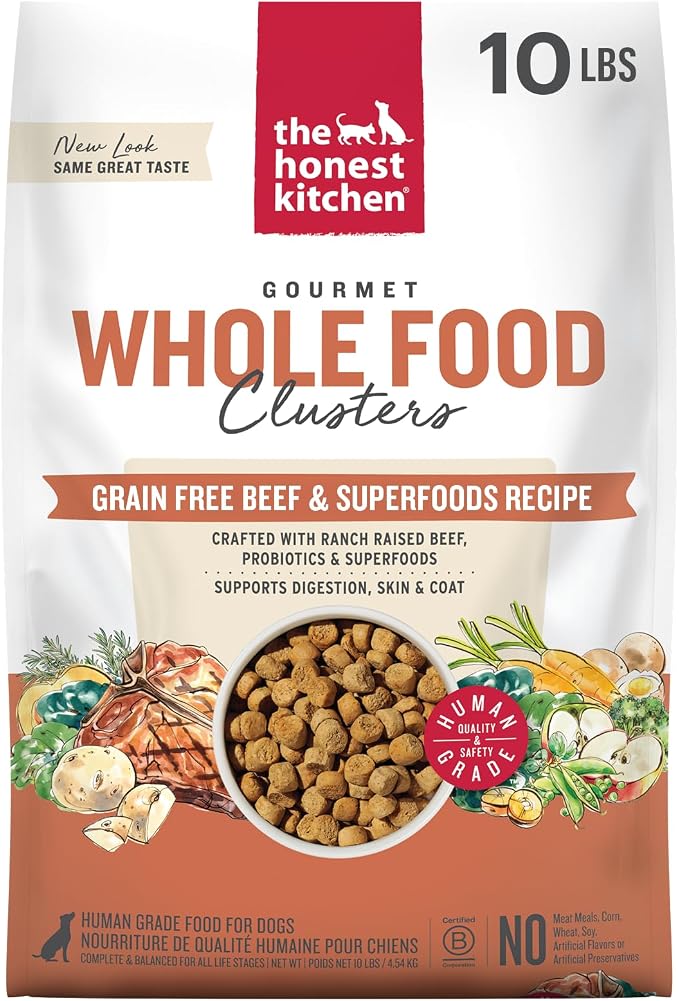 The Honest Kitchen Whole Food Clusters Grain Free Beef Dry Dog Food, 10 lb Bag