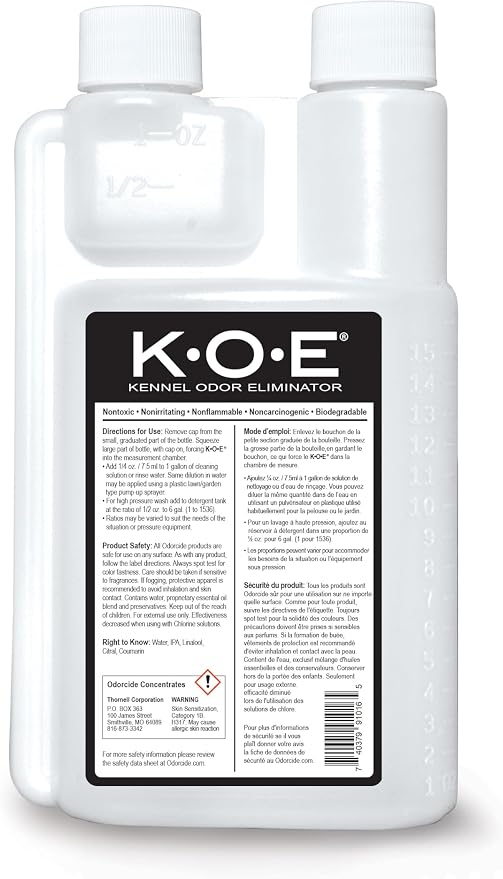 Odorcide K.O.E. Apricot Odor Eliminator 16 oz for Strong Odor for Cages, Runs & More – Home & Kennel w/Safe, Non-Enzymatic Formula