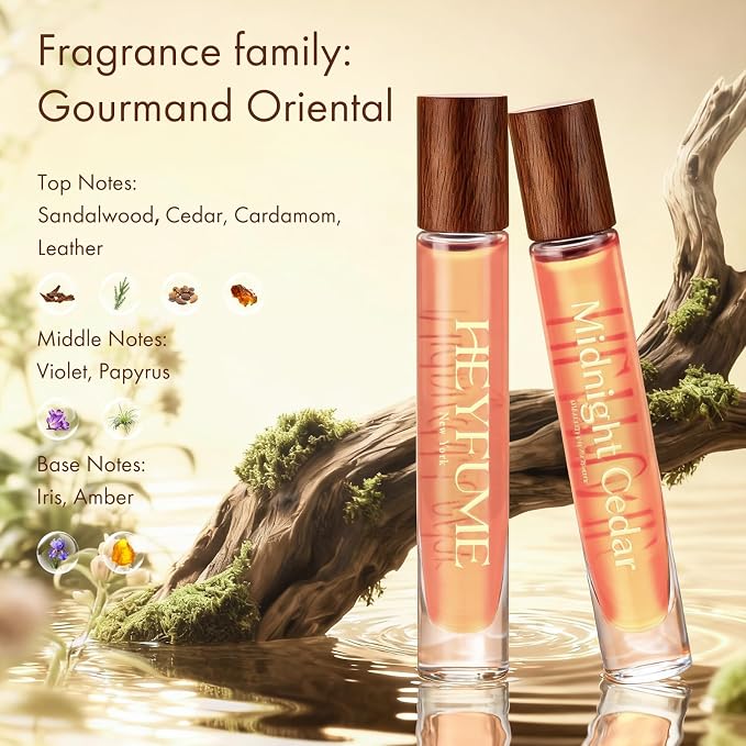 Sandalwood Perfume Roll Fragrance - Long-Lasting Eau de Parfumt Travel Size 0.41 fl oz for Men & Women