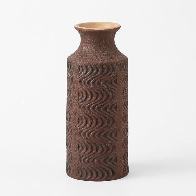 Rustic Ceramic Vase, 11 Inch Tall Vintage Flower Vase for Decor | Farmhouse Vase Adds Vintage Charm to Centerpieces, Tabletop, and Home Decor, Perfect for Christmas and Rustic Style Spaces