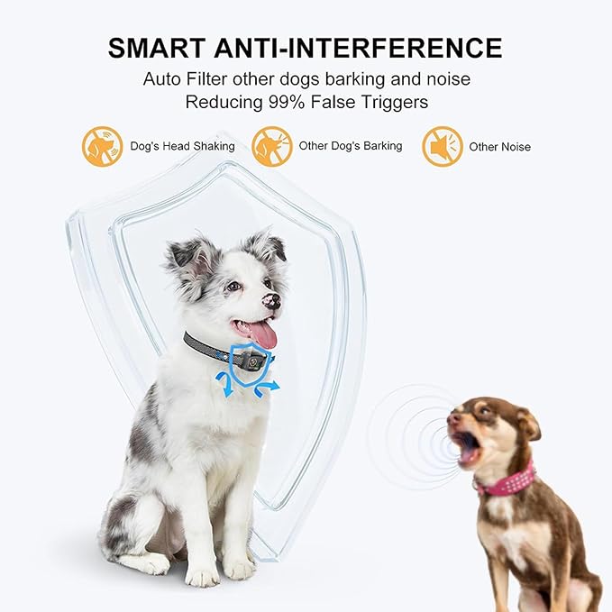 MINI No Shock Bark Collar for Small Dogs, Humane Vibrate & Beep Training, Smart AI Anti-False Triggering, IP67 Waterproof, Rechargeable, Adjustable Strap 8-20" Neck