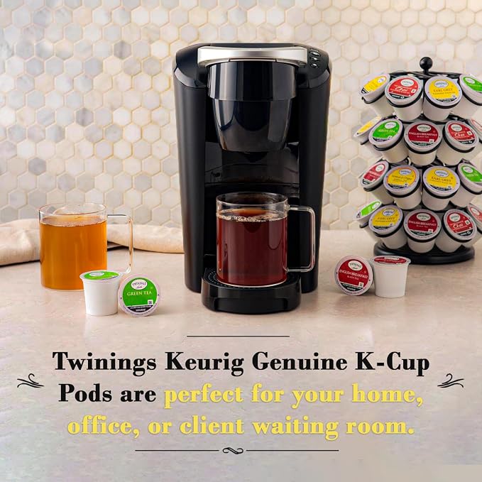 Twinings Tea K-Cups, Lemon & Ginger Tea - Wellness Tea, Naturally Caffeine-Free Herbal Tea K-Cups for Keurig, 12 Count