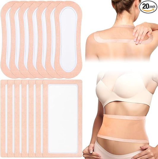Geiserailie 20 Pcs Large Castor Oil Patches Wrap Kit Disposable Castor Oil Pack Large Self Adhesive Pads for Belly Button Back Neck Waist Stomach Knee Arm, Portable, Anti Massage Oils Leak, No Wash