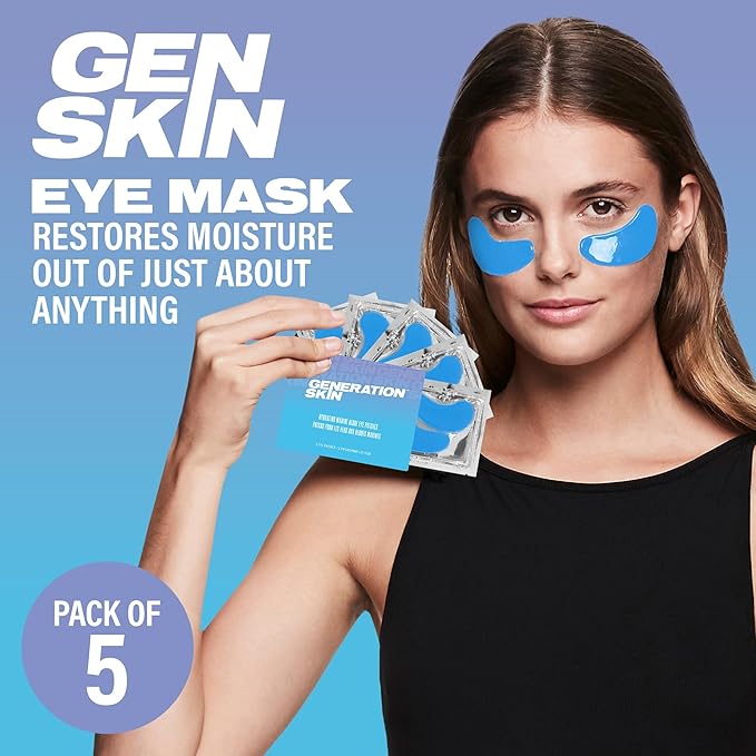 Generation Skin Eye Patches for Dark Circles and Puffiness, Under Eye Mask with Hyaluronic Acid and Marine Algae, Vegan and Cruelty-Free Under Eye Patches, Marine Algae Eye Masks, 5-Pack