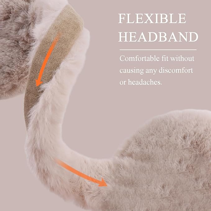 Zsedrut Winter Women Earmuff Foldable Ear Warmer Fluffy Ear Cover Warm Outdoor