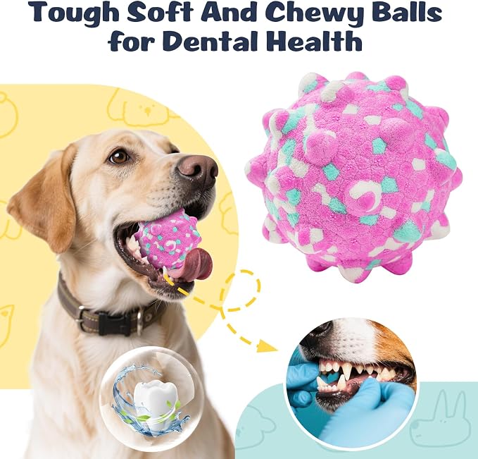 HIPPIH Dog Balls Tennis Balls, Dog Chew Toys for Aggressive Chewers ETPU