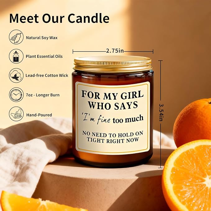 Friendship Gifts for Women - Friends Candle Gift for Friends, BFF, Girls, Bestie, Sister - Best Friendship Candle for Birthday Anniversary, Mothers Day Gift for Women - Orange Scented Candle