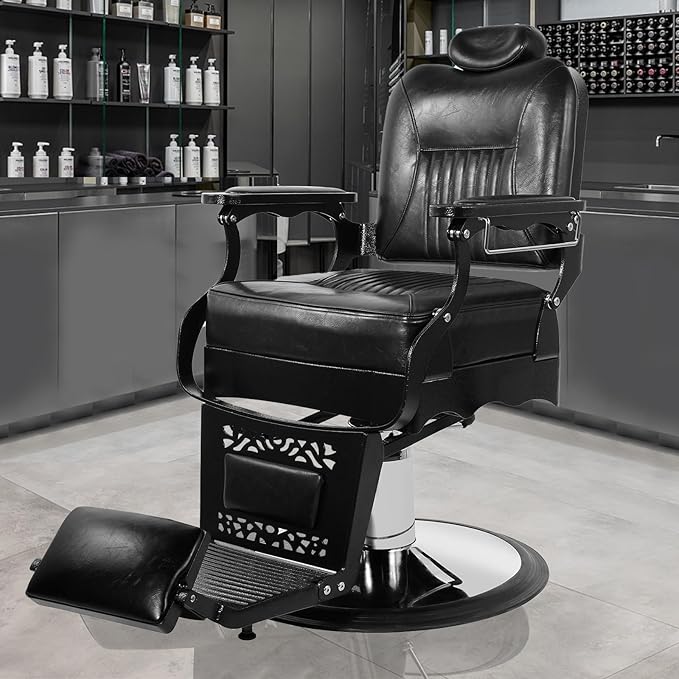 Vintage Barber Chair Heavy Duty Hydraulic Barber Chair Reclining Salon Chair for Hair Stylist Tattoo Chairs Stylist Chair Salon Equipment