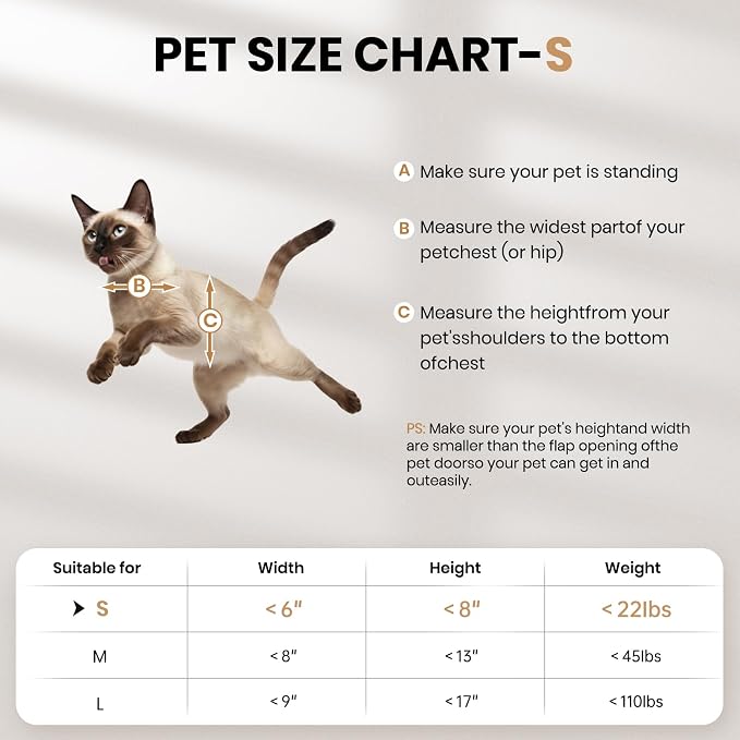 Cat Door for Door, All Aluminum Frame, Small Pet Door for Interior and Exterior, Heavy Duty Doggy Door, Double Magnetic Flaps, Thermal Tnsulation, Energy Efficient, Sliding Lock Panel(Pets Up to 22Lb) | Aluminum Alloy Frame, Double Magnetic Flaps, Ther...