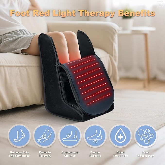 Red-Light-Therapy-Feet-Legs,2025 Upgraded 4 Modes for Legs Ankle,Infrared Light Therapy Consisting of 420 Dual Wavelength LED,Adjustable Power and Time Controller,13 * 10 * 20IN
