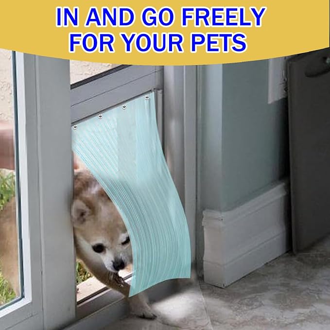 Dog Door Replacement Flaps,Doggy Door Flap, Safe Plastic Vinyl Strip for DIY,Easy to Cut & Install, 7.1 in x 4.9 ft