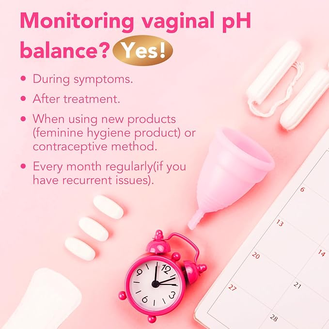 Easy@Home Vaginal pH Test -30 Strips | BV Test Kit at Home for Women | Yeast Infection Test + pH Balance for Women