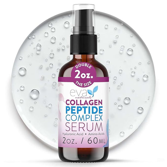 Collagen Peptide Serum for Face – Anti Aging Facial Treatment with Peptides & Hyaluronic Acid – Gentle Formula for Sensitive Skin, Microneedling Pen, Derma Roller, Skin Firming & Hydrating (2 Oz)