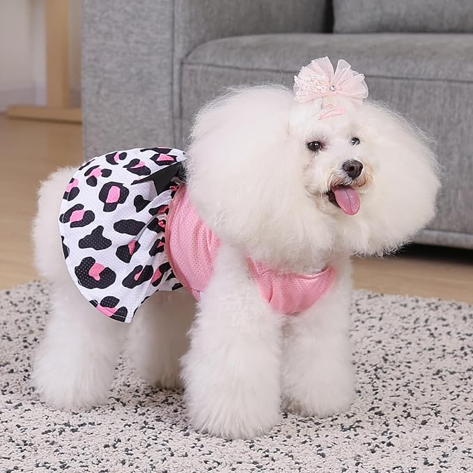 CuteBone Dog Mesh Dress Puppy Sundress Pet Outfit Summer Fashion for Small Dogs Girl Cat Clothes