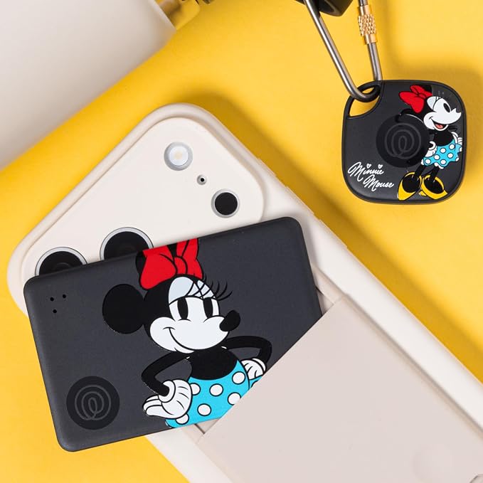 Life360 Tile Starter Pack - Minnie Mouse - Bluetooth Trackers and Item Finders for Keys, Wallets & More. Both iOS and Android Compatible. Phone Finder. 2-Pack (Black Mate/Slim)