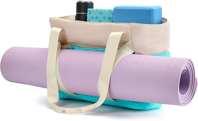 Axcone Women's Yoga Tote Bag with Luggage Sleeve & Mat Straps - Gym Work Bag for Office, Commute, Sports,Travel