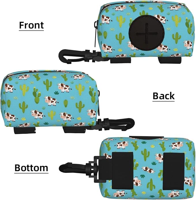 Dog Waste Bag Dispenser Shorthorn Cattle And Cautus Pets Poop Bag Dispenser for Leash Accessory