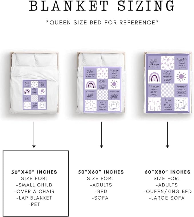 Baptism Gifts for Girl Boys, Baptismal Gift Blanket 40"x50", Christian Present, Baptism Favors Christening Gift, Religious Bible Catholic Gift Ideas Throw Blankets