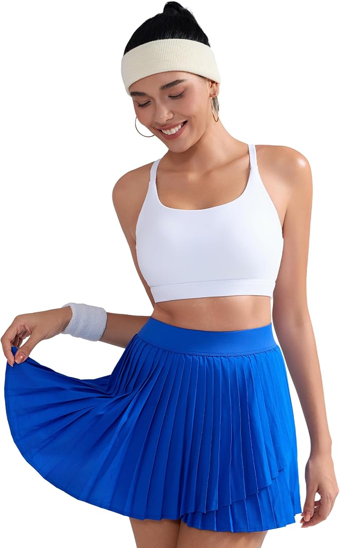 RUNNING GIRL Sports Bras for Women,Light Impact Molded Cup Strap Sports Bra with Sewn in Pads,Best for A-C Cup