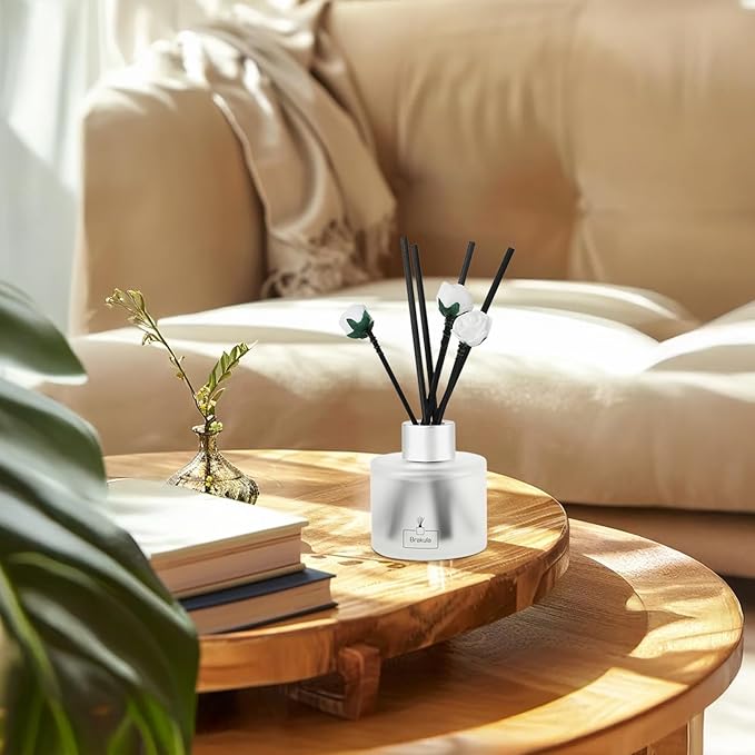 Brakula 2 Pack Reed Diffuser Set, Moroccan Amber Scented, Home Fragrance with 14 Sticks Bathroom Decor, Reed diffusers for Home 6.76 fl oz (Moroccan Amber)